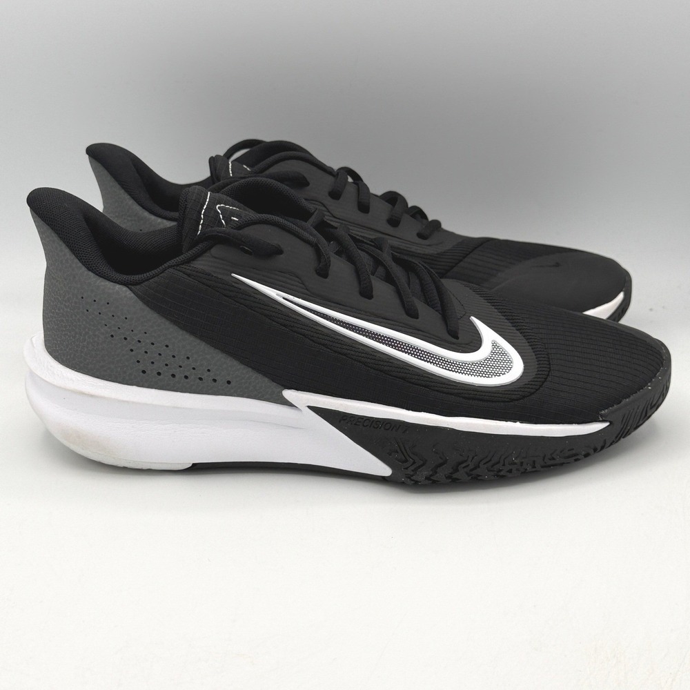 Nike Precision VII Shoes Mens 9.5 Black White Iron Grey FN4322-005